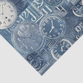 Papier Mousseline Horloge bleue (Détail)