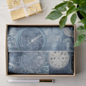 Papier Mousseline Horloge bleue (Cadeau)