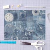 Papier Mousseline Horloge bleue (Artisanat)