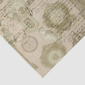 Papier Mousseline Horloge découpage gothique vintage chouette (Détail)