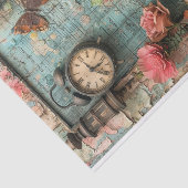 Papier Mousseline Horloge et papillon Média mixte (Détail)