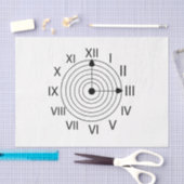 Papier Mousseline Horloge romaine noire et blanche (Artisanat)
