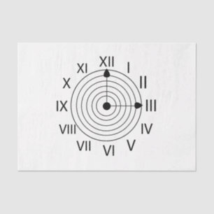 Papier Mousseline Horloge romaine noire et blanche