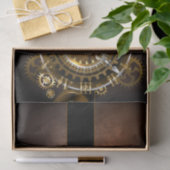 Papier Mousseline Horloge Steampunk avec des engrenages anciens (Cadeau)