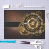 Papier Mousseline Horloge Steampunk avec des engrenages anciens (Artisanat)