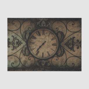 Papier Mousseline Horloge vintage gothique antique Mur Steampunk