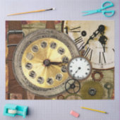 Papier Mousseline Horloges engrenages 33 Découpage Papier de tissus (Artisanat)