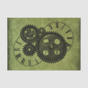 Papier Mousseline Horloges grunges et vitesses de Steampunk