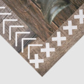 Papier Mousseline Horse Cowboy Boots Sunflowers Rustic Barque (Détail)