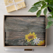 Papier Mousseline Horse Cowboy Boots Sunflowers Rustic Barque (Cadeau)