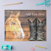 Papier Mousseline Horse Cowboy Bottes Rustic Barne (Artisanat)