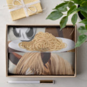 Papier Mousseline horse eating spaghetti decoupage (Cadeau)