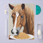 Papier Mousseline horse eating spaghetti decoupage (Artisanat)