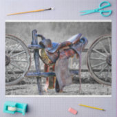 Papier Mousseline Horse Saddle Corral clôture Western Wagon Wheels (Artisanat)