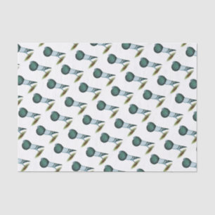 Papier Mousseline Horseman Pouter Pigeon Blue