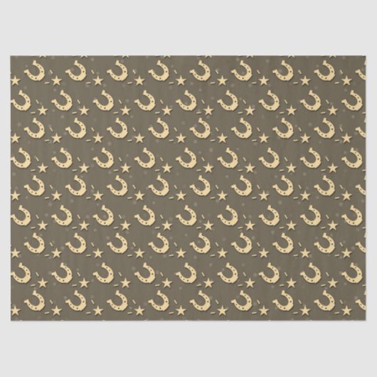 Papier Mousseline Horseshoes et étoiles d'or (Recto)