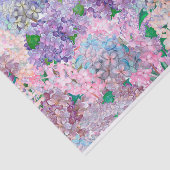 Papier Mousseline Hortensia et lilas pourpres bleus (Détail)