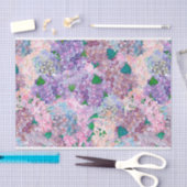 Papier Mousseline Hortensia et lilas pourpres bleus (Artisanat)