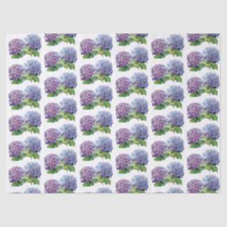 Papier Mousseline Hortensias bleus