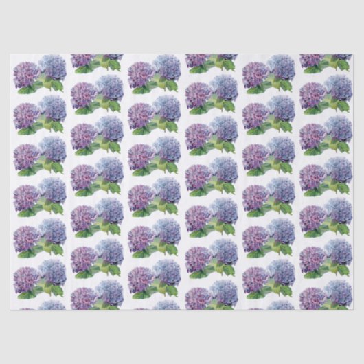 Papier Mousseline Hortensias bleus (Recto)