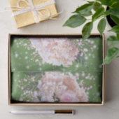 Papier Mousseline Hortensias romantiques blancs roses, fleurs blanch (Cadeau)