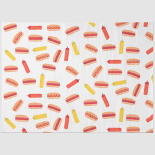 Papier Mousseline Hot Dog Fast Food Motif barbecue