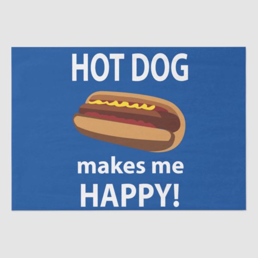 Papier Mousseline Hot Dog Me Rend Heureux Hot Dog (Recto)