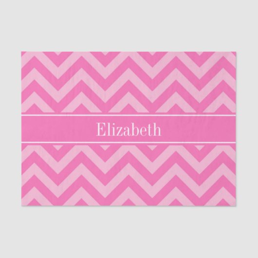Papier Mousseline Hot Pink #2 Cotton Candy LG Chevron Nom Monogram (Recto)