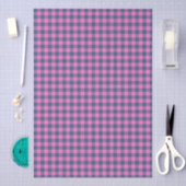Papier Mousseline Hot Pink Blue Purple Gingham Pattern Geometric (Artisanat)