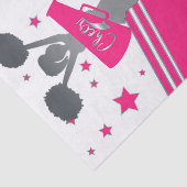 Papier Mousseline Hot Rose & White Stars Cheer Cheer Party (Détail)