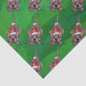 Papier Mousseline Hound Chien Noël sur Green (Détail)