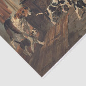 Papier Mousseline Hounds and Pupies in an Interior par John Emms (Détail)