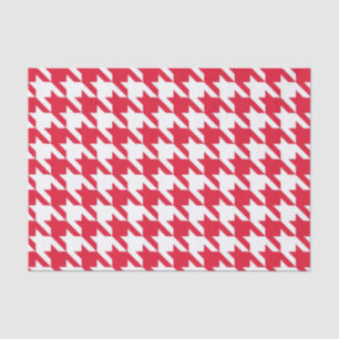 Papier Mousseline Houndstooth élégant en géranium