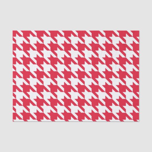 Papier Mousseline Houndstooth élégant en géranium (Recto)