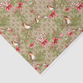 Papier Mousseline Houx de branches de pin d'oiseau de Noël (Détail)