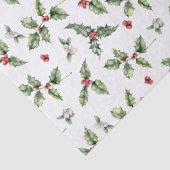 Papier Mousseline Houx de Noël et Gui (Détail)