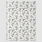 Papier Mousseline Houx de Noël et Gui (Recto)