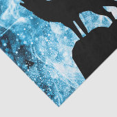 Papier Mousseline Howling Wolf Hiver neige bleue fumée Abstraite (Détail)
