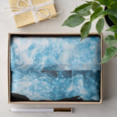 Papier Mousseline Howling Wolf Hiver neige bleue fumée Abstraite (Cadeau)
