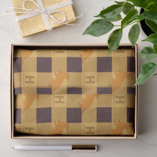 Papier Mousseline HUFFLEPUFF™ Check Plaid Pattern (Cadeau)