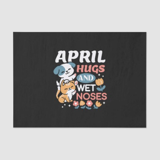 Papier Mousseline Hugs, Nez Humide et Vibes de Printemps - Animaux d (Recto)