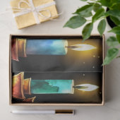 Papier Mousseline Huit Nuits de Lumière ! Aquarelle Menorah (Cadeau)