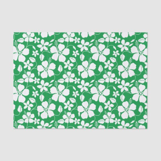 PAPIER MOUSSELINE HULA HAÏIENNE (HIBISCUS) VERT (Recto)