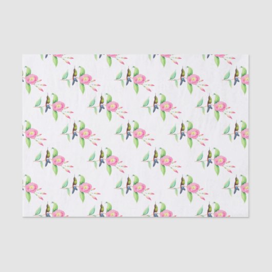 Papier Mousseline Humingbird Et Hybiscus (Recto)