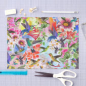 Papier Mousseline Hummingbirds et fleurs (Artisanat)