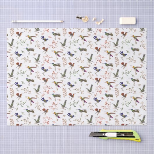 Papier Mousseline Hummingbirds Papier d'enveloppement d'oiseaux colo (Artisanat)