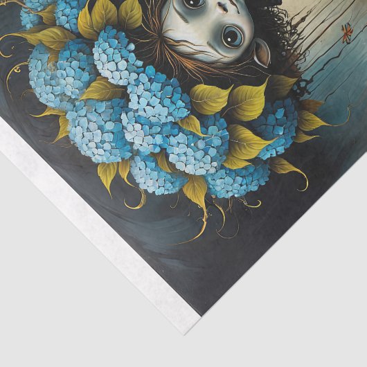 Papier Mousseline Hydrangea alien boy -  (Détail)
