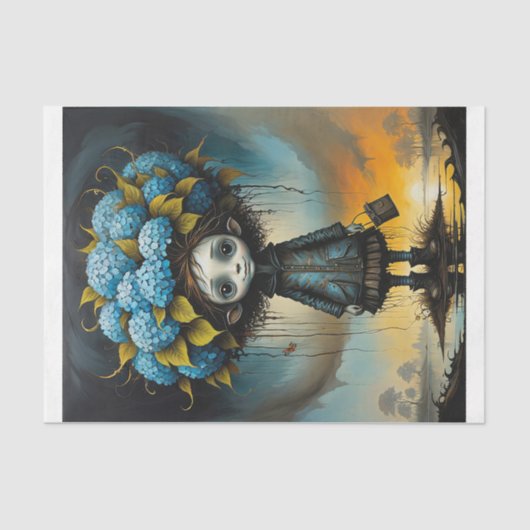 Papier Mousseline Hydrangea alien boy -  (Recto)