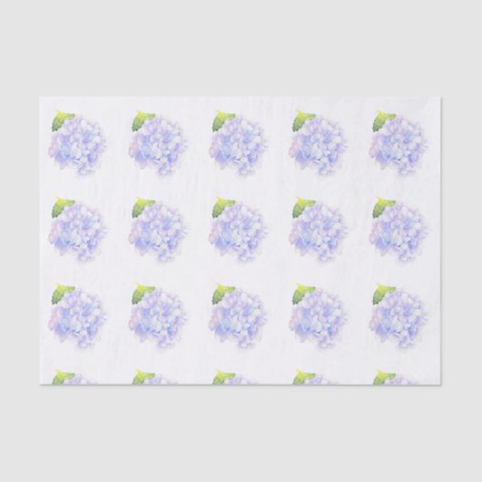 Papier Mousseline Hydrangea Aquarelle Vignette Motif (Recto)