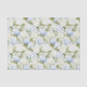 Papier Mousseline Hydrangea Blanc Bleu Fleurs Romantiques Shower de (Recto)